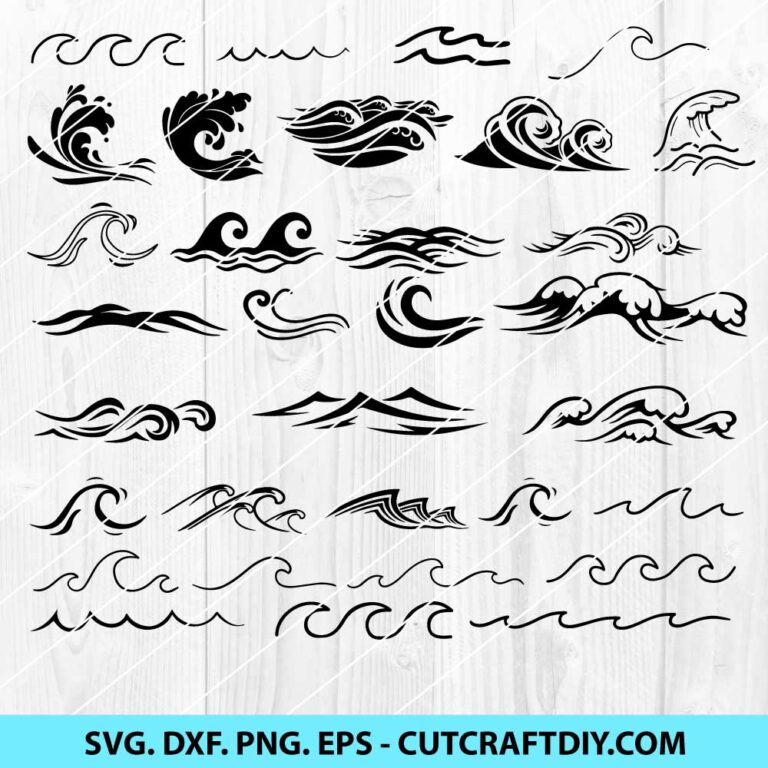 Waves Svg Bundle Wave Svg Ocean Svg Summer Svg Beach Svg