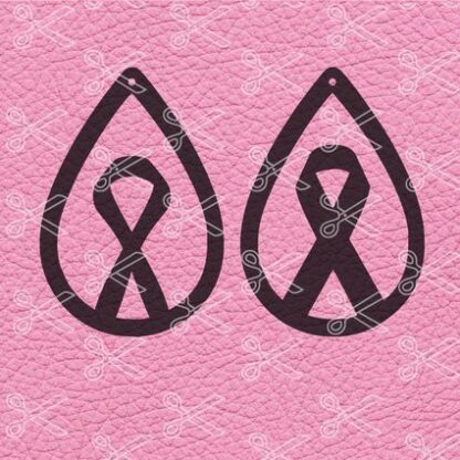 Awareness ribbon tear drop earrings SVG cut file