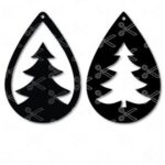 Christmas Tree Tear Drop Earrings SVG