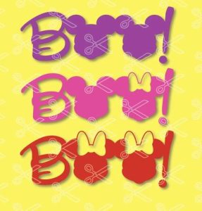 Mickey mouse and Minnie mouse Boo Disney Halloween SVG and DXF Cut Files