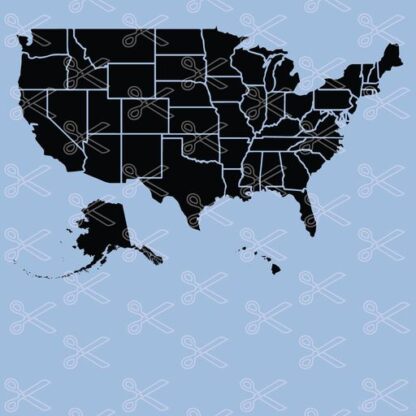 USA map states SVG and DXF cut files