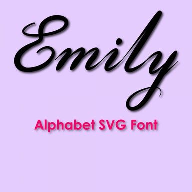 emily handwritten caligraphic alphabet svg and dxf cut files