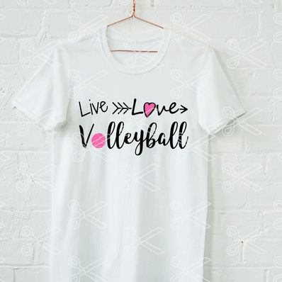 live love volleyball t sirt svg and dxf cut file
