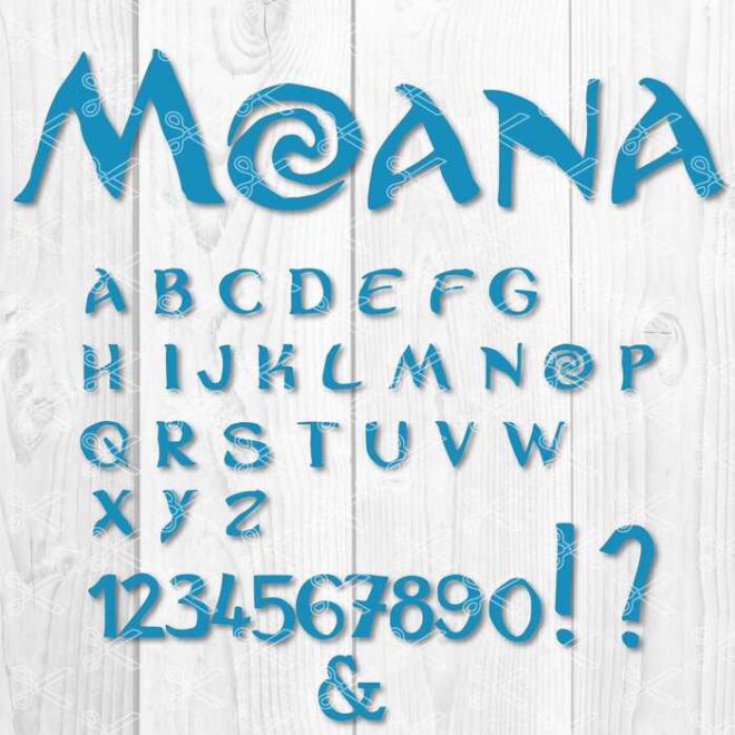 Moana Alphabet and Numbers SVG and DXF Cut files