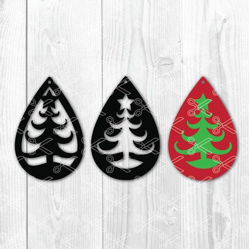 CHRISTMAS-TREE-STAR-TEAR-DROP-EARRINGS-SVG-AND-DXF-CUT-FILES