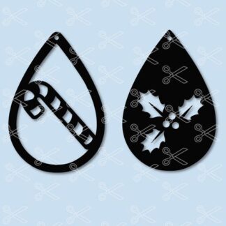 CHRISTMAS-HOLLY-TEAR-DROP-EARRINGS-SVG-AND-DXF-CUT-FILES
