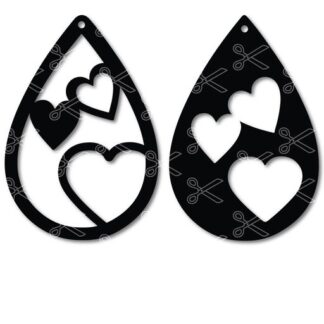 Download Heart Tear Drop Earrings SVG and DXF and use it to your DIY project!