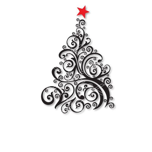 Download Christmas tree swirl SVG and DXF Cut files and use it to your DIY project!