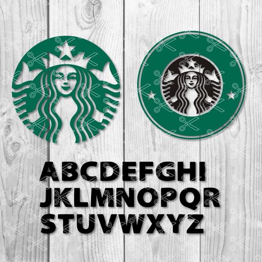 Download Starbucks Letters SVG DXF PNG Cut Files - High Quality ...