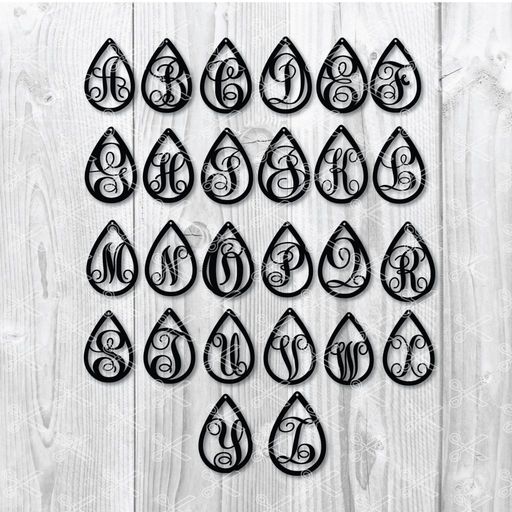 Teardrop Earring Svg Dxf Alphabet Earring High Quality Premium Design