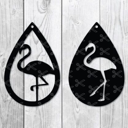 Flamingo Teardrop Earring SVG
