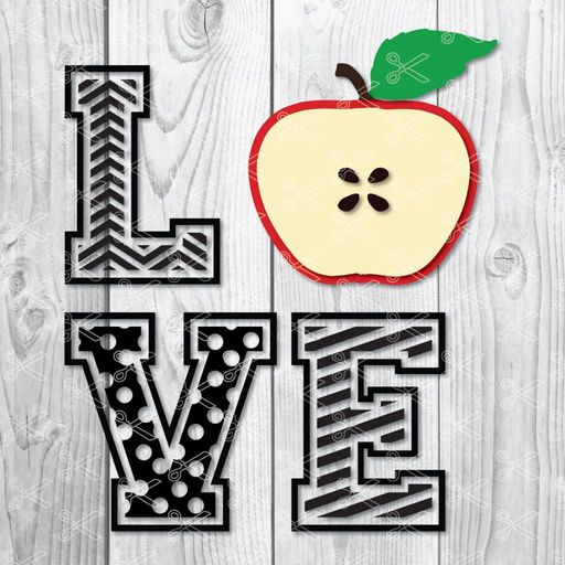 Love Apple Svg Png Dxf Cut Files High Quality Premium Design