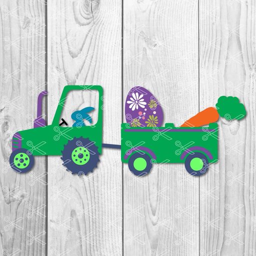 easter tractor svg