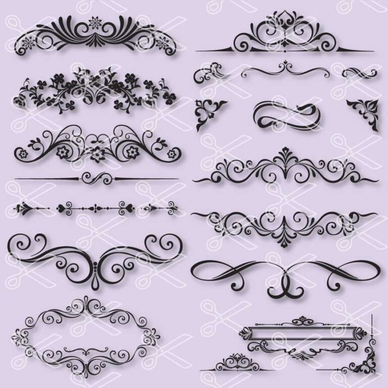 Download Fancy Swirls SVG PNG DXF - Divider Lines SVG