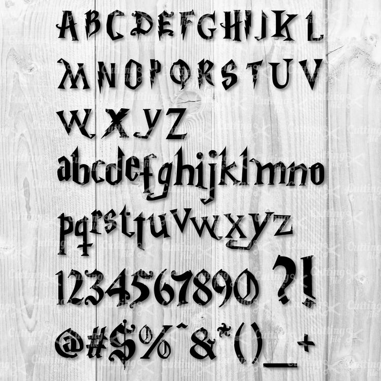 Harry Potter Letters SVG DXF PNG Cutting Files for Cricut Potter Alphabet