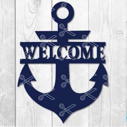Anchor Welcome Sign SVG DXF PNG Cut Files
