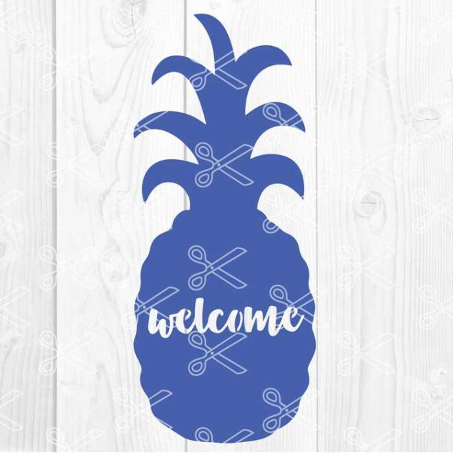 Pineapple Welcome Sign SVG DXF PNG Cut File