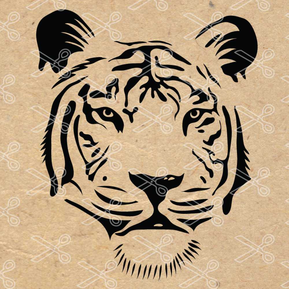 Tiger Head SVG DXF PNG Cut Files