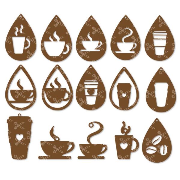 Coffee Earrings SVG