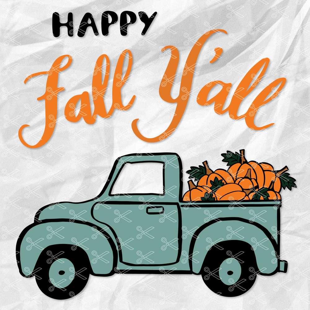 Pumpkin Truck SVG - Thanksgiving Truck SVG | Cute Vector Files