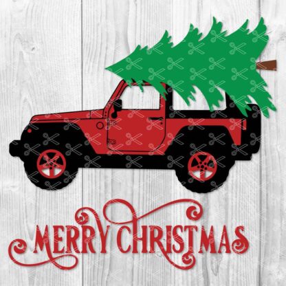 Christmas Tree Jeep SVG Files