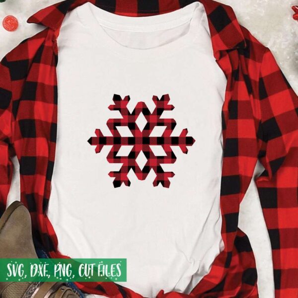 Buffalo Plaid Snowflake Cut File