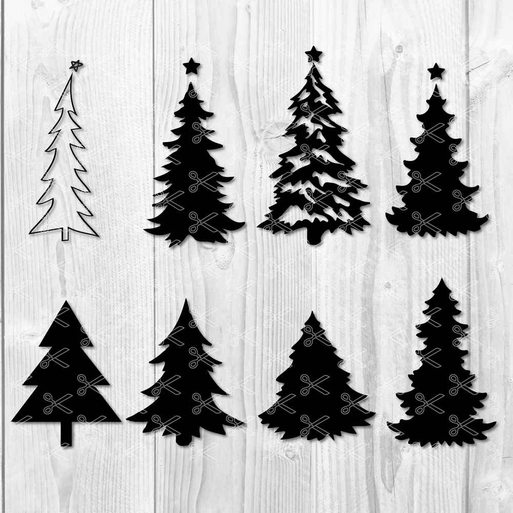 Download Christmas Tree SVG DXF Bundle - Holiday SVG Cut Files - Xmas SVG