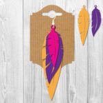 Feather Stacked Earrings SVG