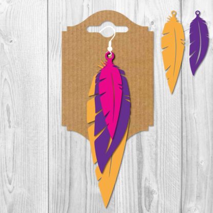 Feather Stacked Earrings SVG