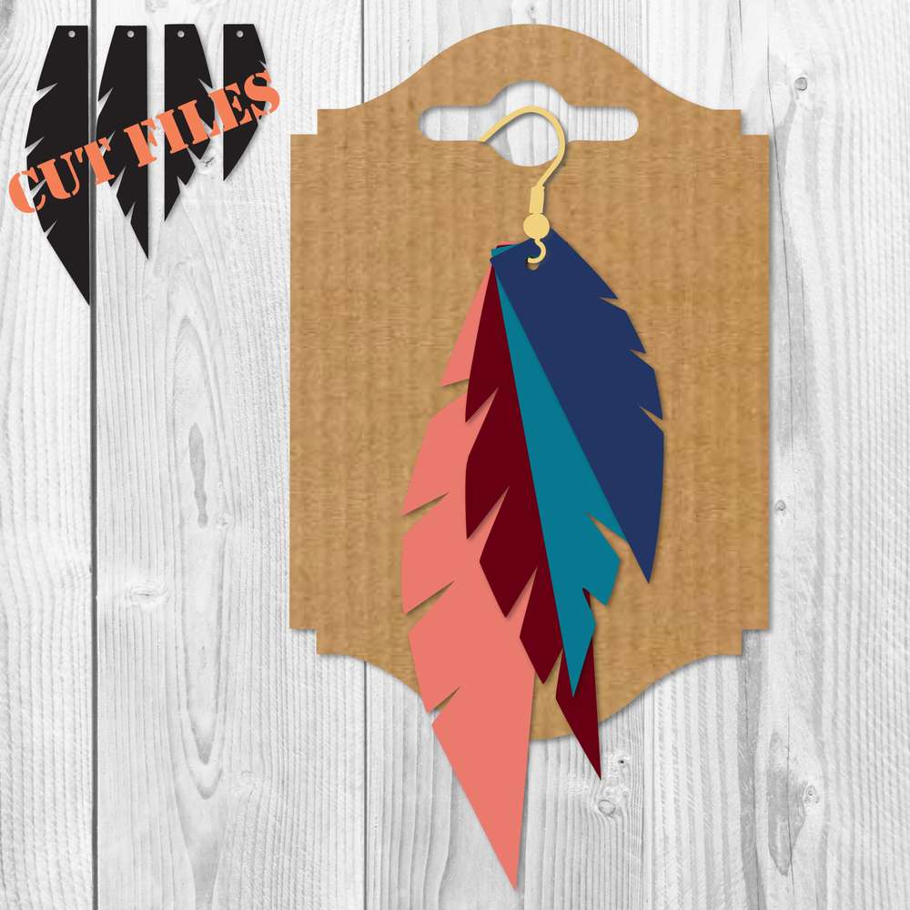 Feather Earrings SVG