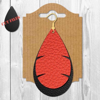 Leaf Teardrop Earrings SVG