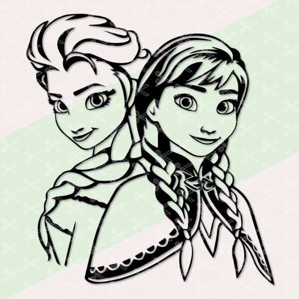 Princess Anna Elsa SVG