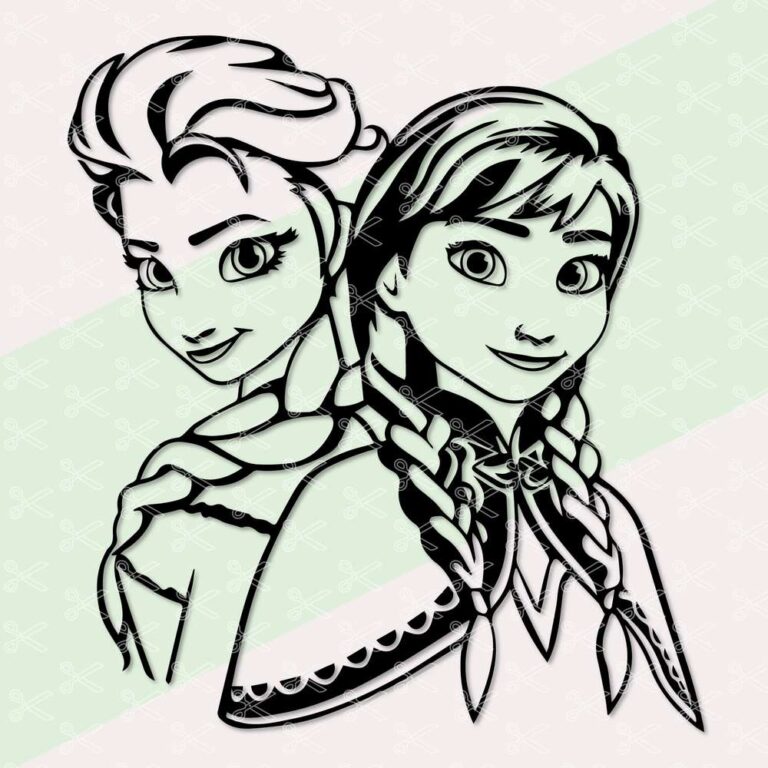 Download Princess Anna Elsa SVG DXF PNG - Frozen Cut Files