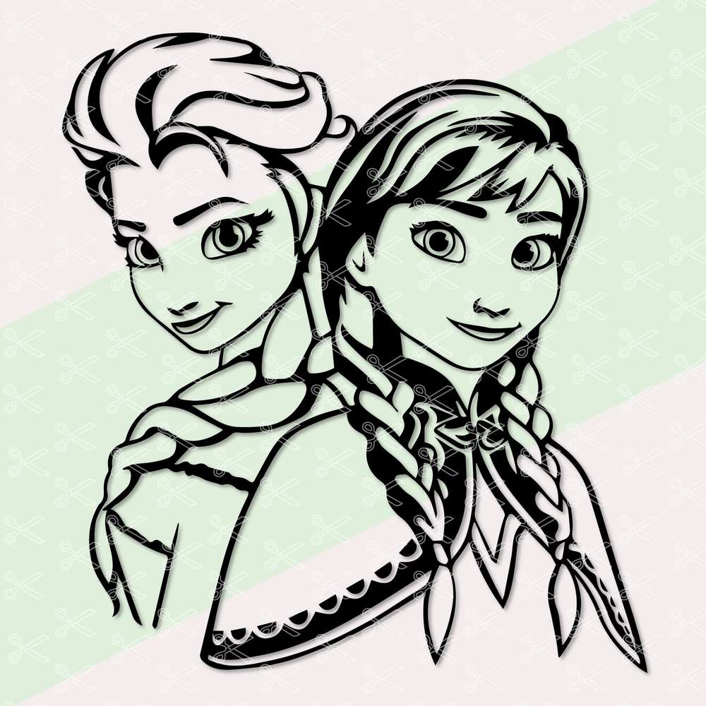 Princess Anna Elsa SVG DXF PNG - Frozen Cut Files