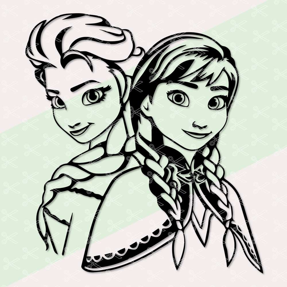 Princess Anna Elsa Svg Dxf Png Frozen Cut Files