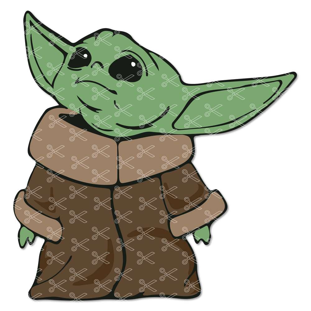 Baby Yoda Mandalorian SVG DXF PNG Clipart Cut File for Cricut and Silhouette