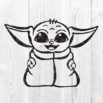 The Child Baby Yoda SVG Free DXF PNG - Star Wars SVG