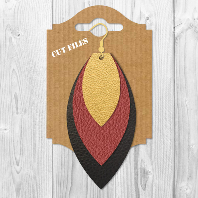Leaf Stacked Earrings SVG
