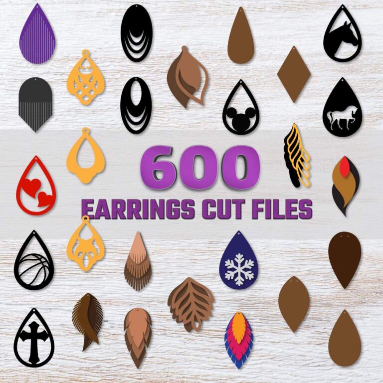 Download Huge Earrings SVG PNG DXF Bundle - Earring Template Files