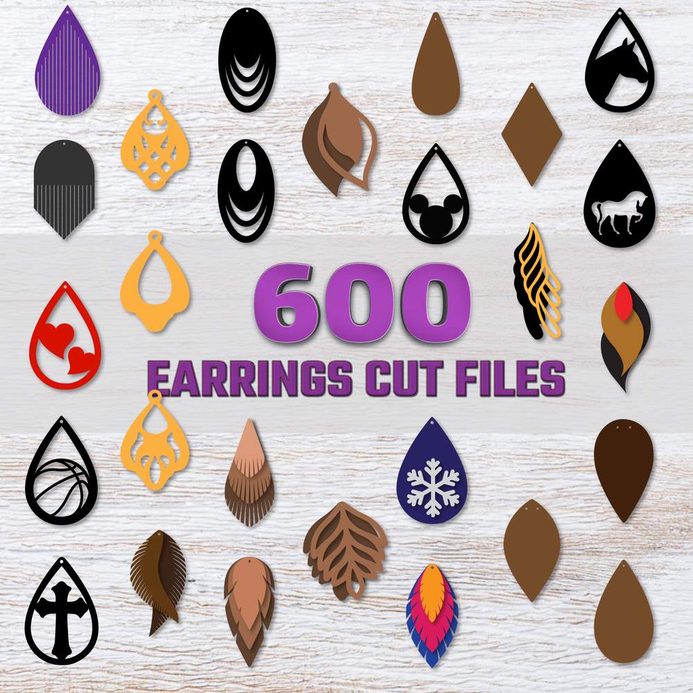 Download Huge Earrings Svg Png Dxf Bundle Earring Template Files PSD Mockup Templates