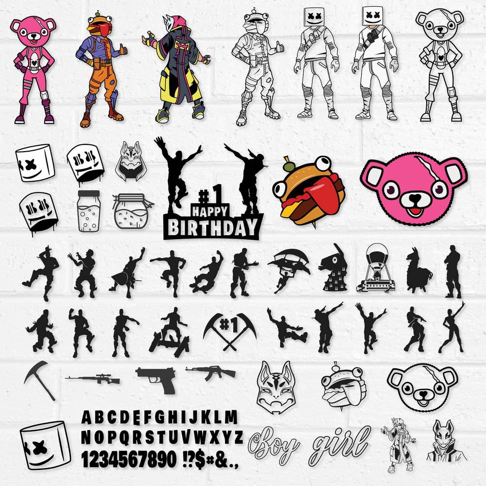 Fortnite SVG and DXF Cut Files for Cricut and Silhouette