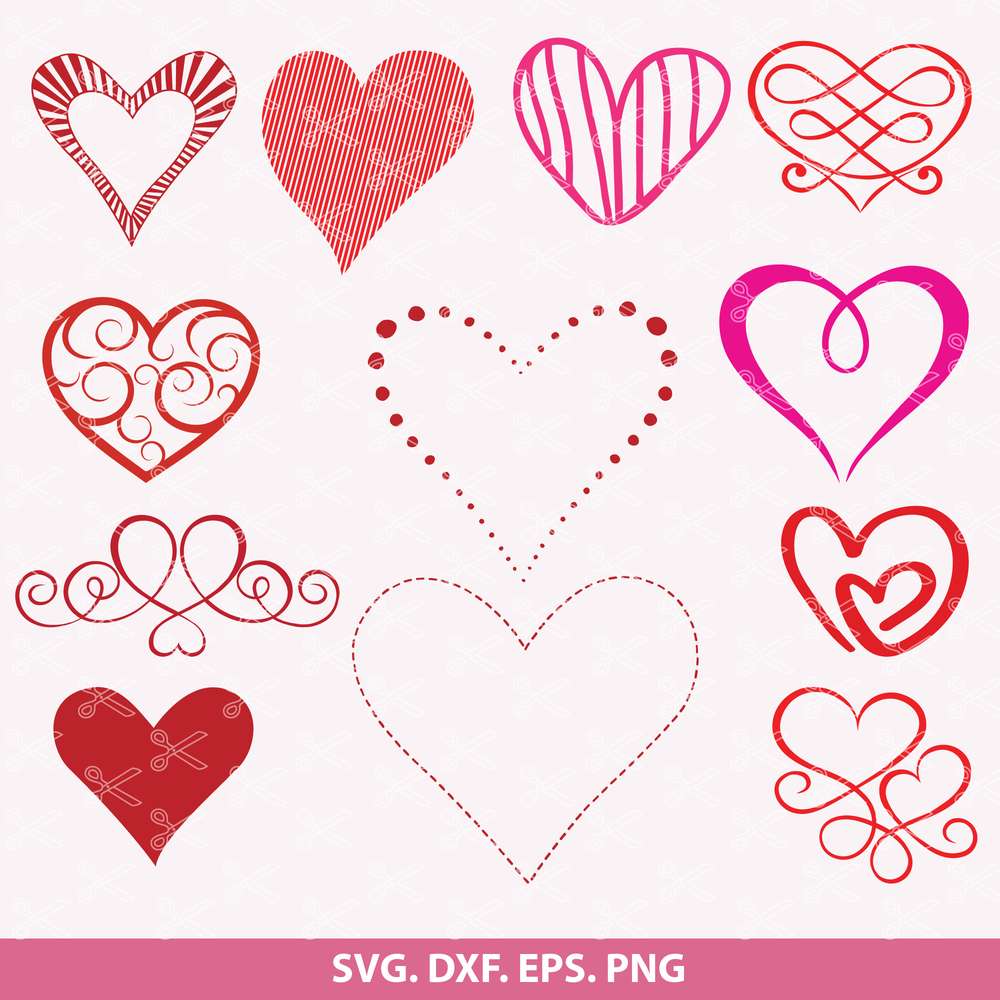 Open Heart PNG/SVG Bundle Silhouette Cricut Cut Files