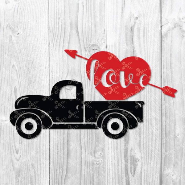 VALENTINE-RED-TRUCK-SVG