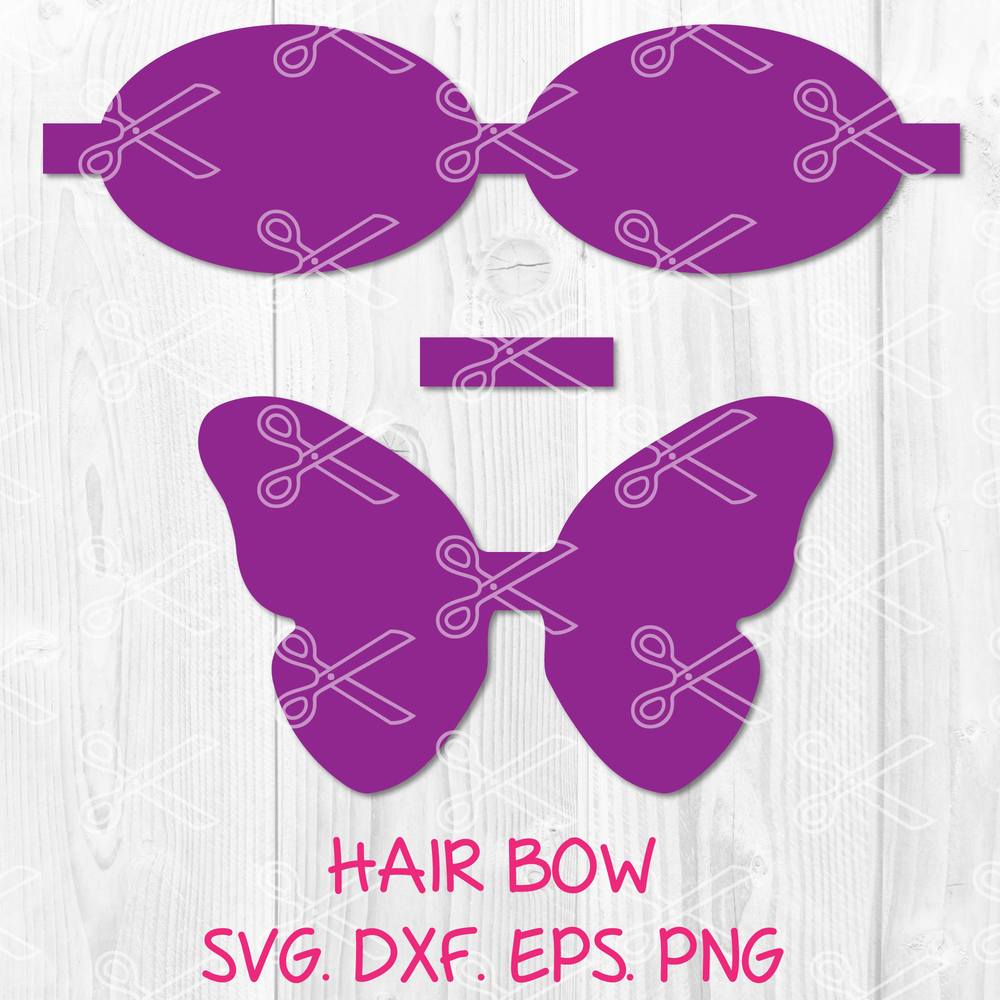 Download Hair Bow Svg Dxf Png Eps Cut Files Butterfly Bow Template PSD Mockup Templates