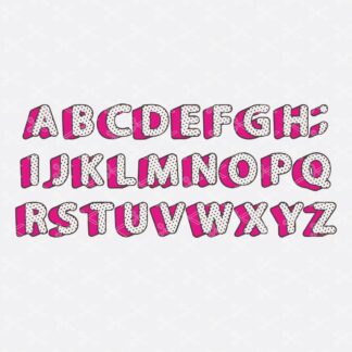 Polka Dots Alphabet Letters SVG