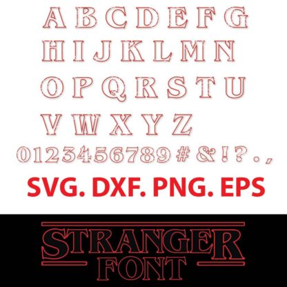 Stranger Things Alphabet Font SVG