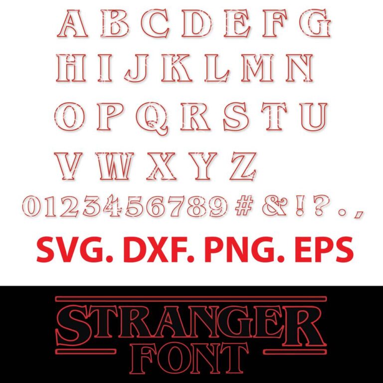 Stranger Things Alphabet Font SVG, DXF, PNG, EPS, Cutting Files