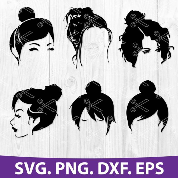 Cute Messy Bun SVG Cut File