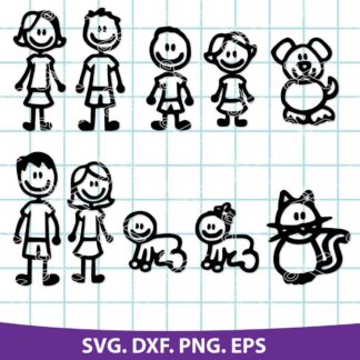 Download Stick Family Svg Dxf Png Eps Cutting Files Stick Figure Clipart