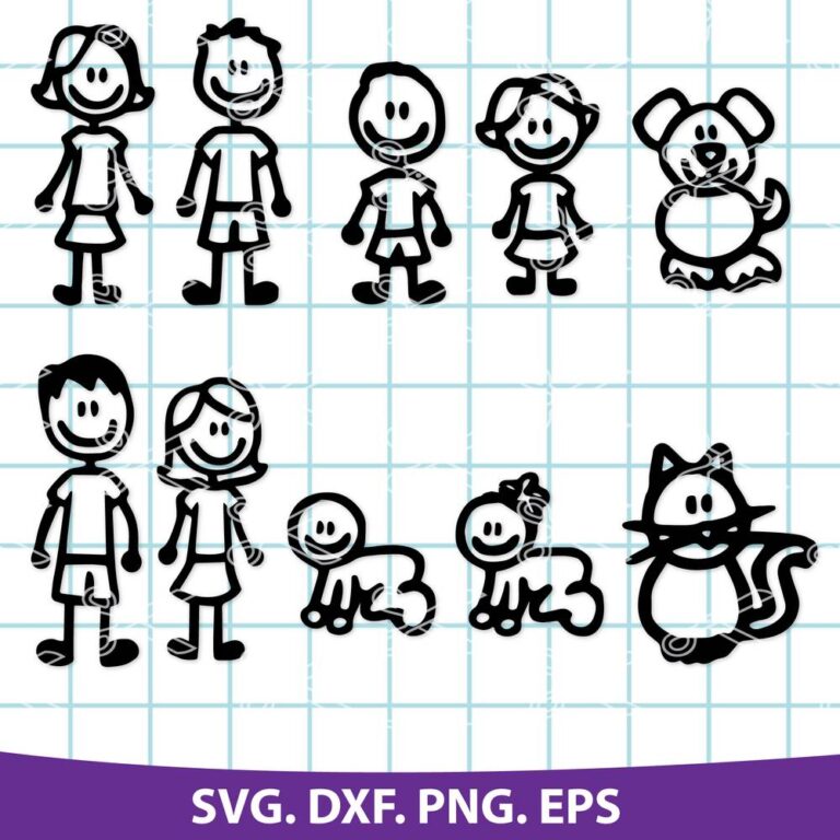 Stick Family SVG, DXF, PNG, EPS, Cutting Files - Stick ...